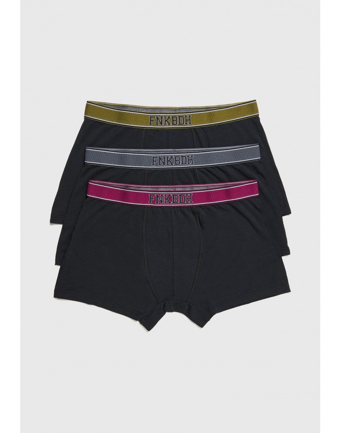 Funky Buddha 3 Pack Black Color Men's Boxer FBM013-084-10 Funky Buddha 3 Pack Black Color Men's Boxer FBM013-084-10