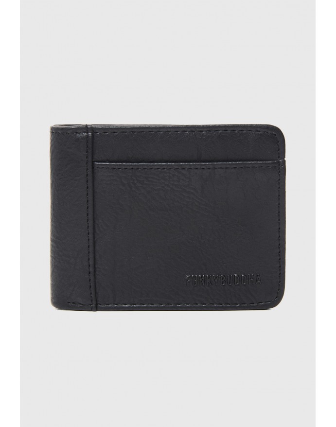 Funky Buddha Ανδρικό Δίπτυχο Πορτοφόλι με θήκες Black FBM014-027-10