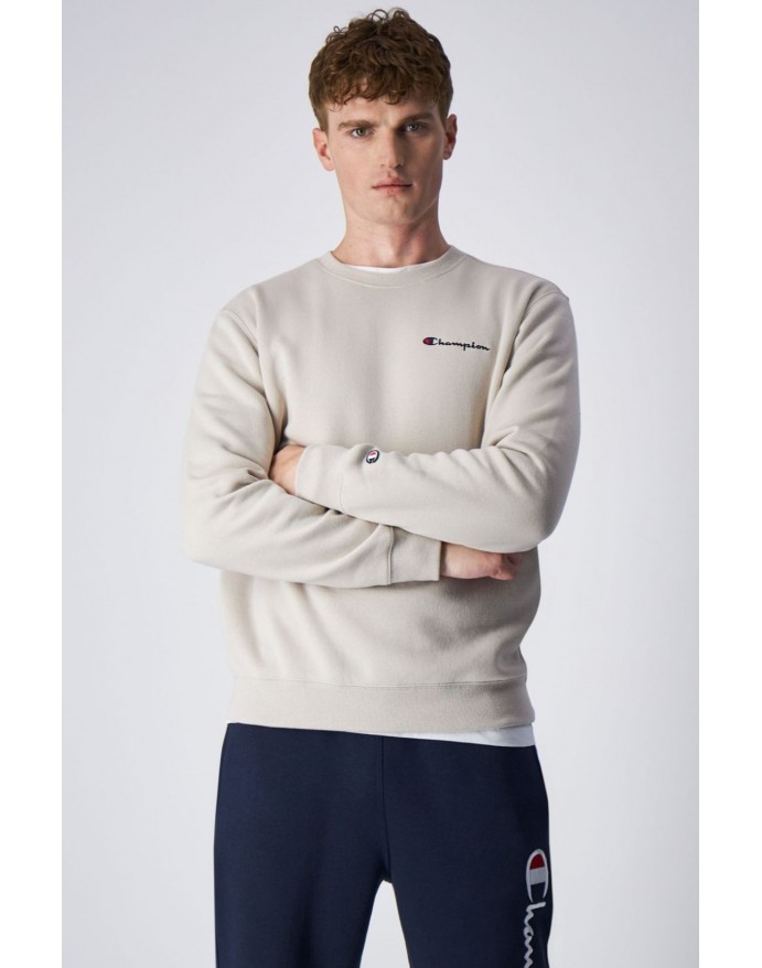 Champion Ανδρικό Φούτερ με λαιμόκοψη Beige 219209-ES057 Champion Ανδρικό Φούτερ με λαιμόκοψη Beige 219209-ES057