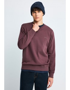 Funky Buddha Ανδρικό Φούτερ με λαιμόκοψη Shadow Mauve FBM014-003-06