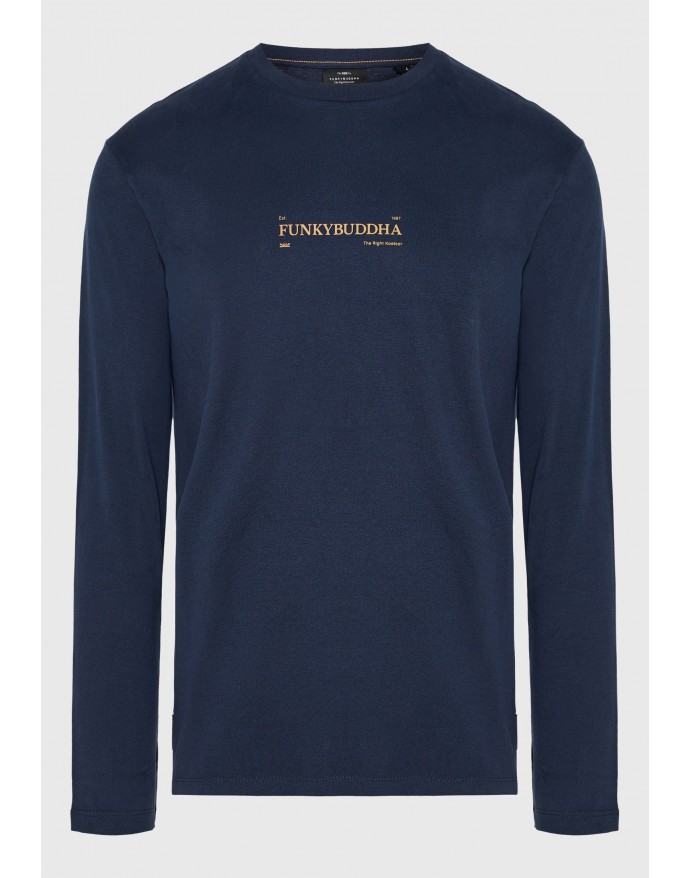Funky Buddha Ανδρικό Longsleeve T-Shirt Navy FBM014-005-07