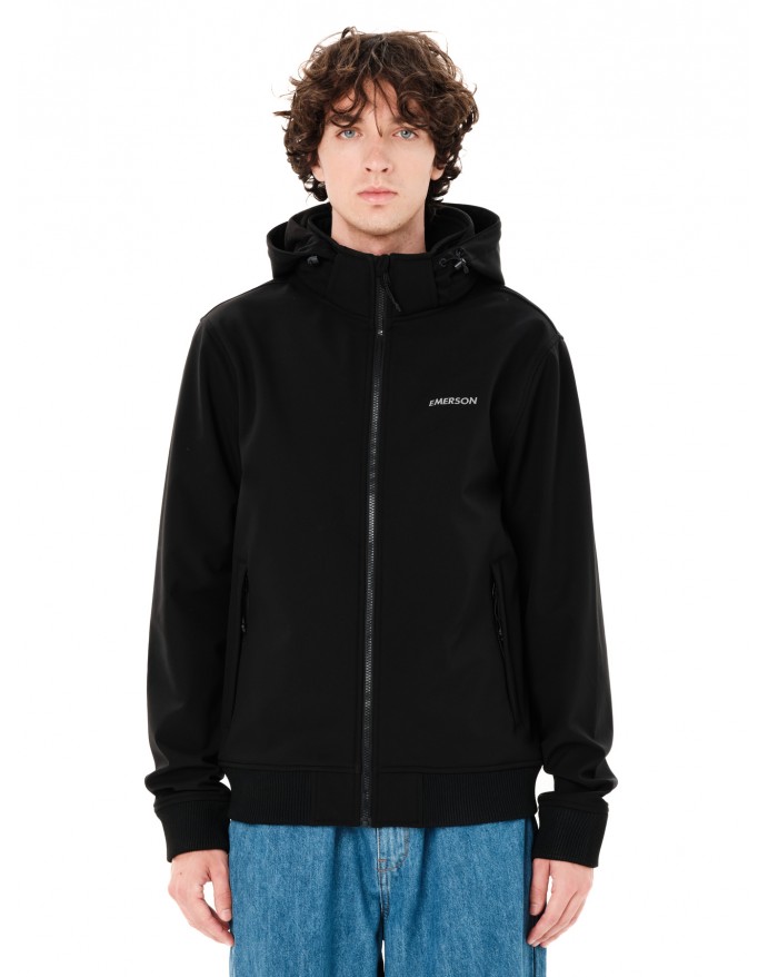 Emerson Ανδρικό Bonded Bomber Μπουφάν με αποσπώμενη κουκούλα Black 262.EM11.08 Emerson Ανδρικό Bonded Bomber Μπουφάν με αποσπώμενη κουκούλα Black 262.EM11.08
