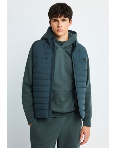 Funky Buddha Ανδρικό Αμάνικο Καπιτονέ Μπουφάν Green Storm FBM014-001-01