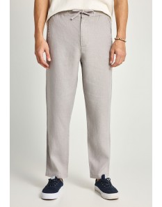 Funky Buddha Ανδρικό Comfort Fit Λινό Chino Παντελόνι Grey FBM013-011-02 