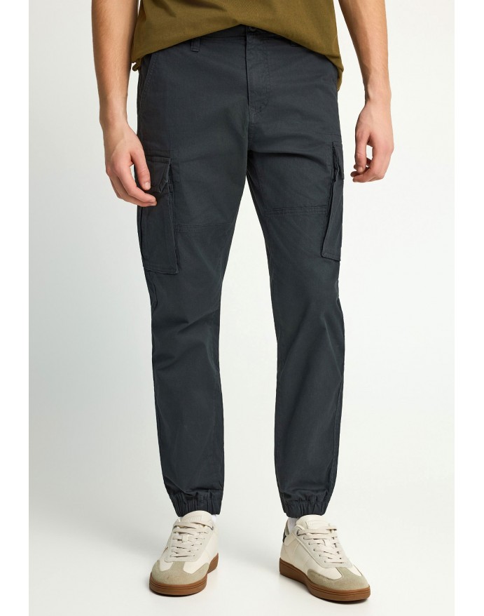 Funky Buddha Ανδρικό Cargo Παντελόνι με cuffed τελείωμα Black FBM013-030-02