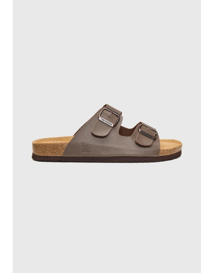 Funky Buddha Ανδρικά Δερμάτινα Σανδάλια Lt Cigar FBM013-004-08