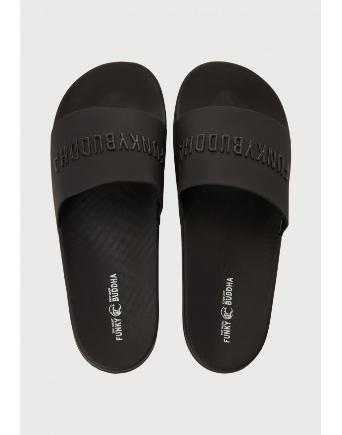 Funky Buddha Ανδρικές Pool Slide Παντόφλες Black FBM013-022-08