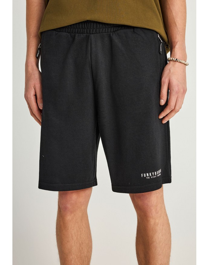 Funky Buddha Ανδρική Αθλητική Βερμούδα με λογότυπο Black FBM013-050-03 Funky Buddha Ανδρική Αθλητική Βερμούδα με λογότυπο Black FBM013-050-03