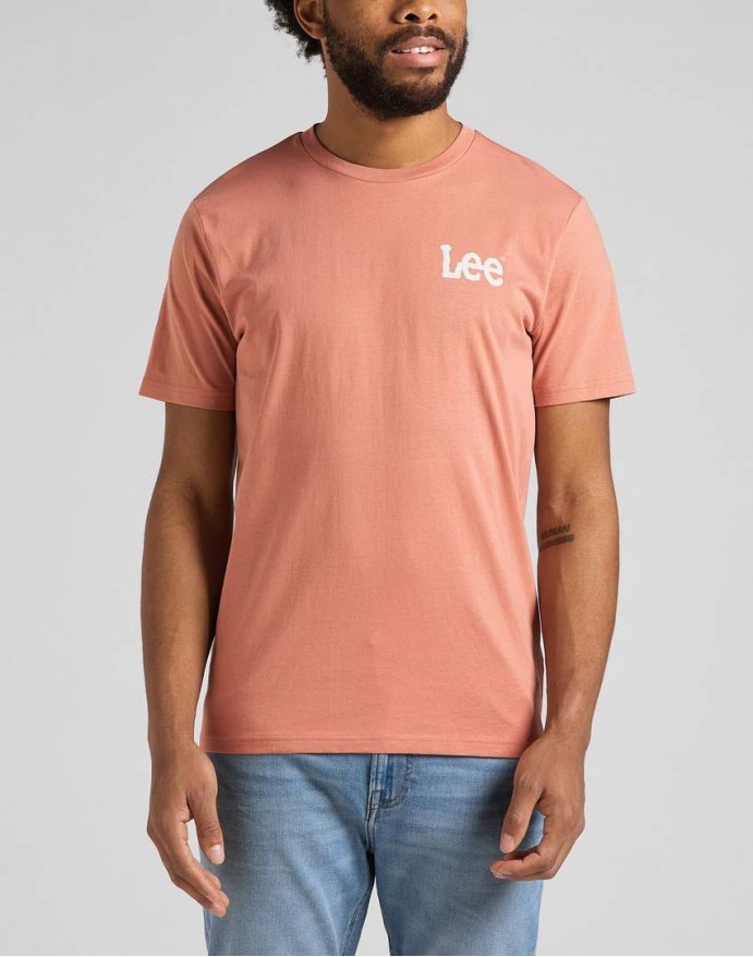 Lee Wobbly Logo Ανδρικό T-Shirt Rust L65QAIUK