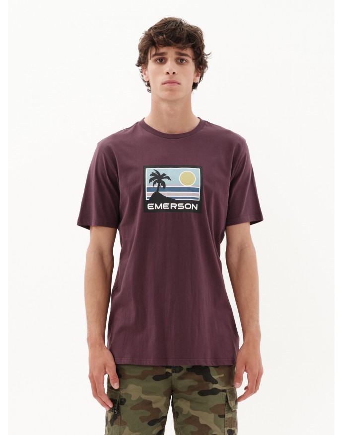 Emerson Ανδρικό T-Shirt με τύπωμα D. Purple 231.EM33.40