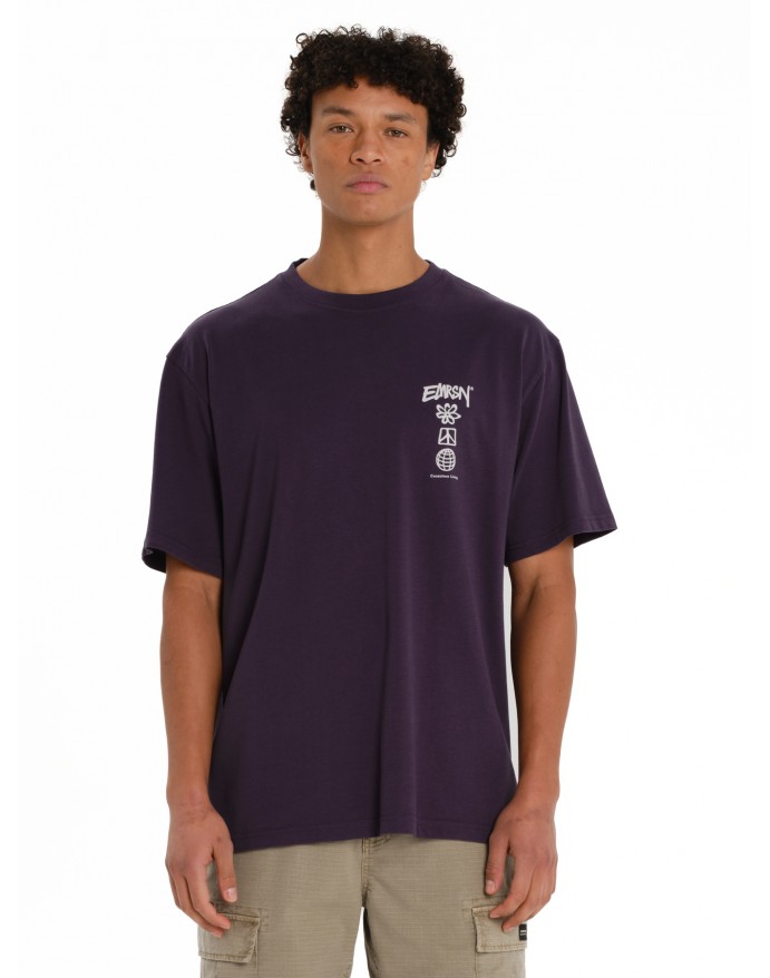 Emerson Ανδρικό T-Shirt με τύπωμα στην πλάτη Grape Purple 261.EM33.47