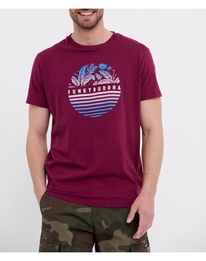 Funky Buddha Ανδρικό T-Shirt με Graphic Τύπωμα Grape FBM005-055-04