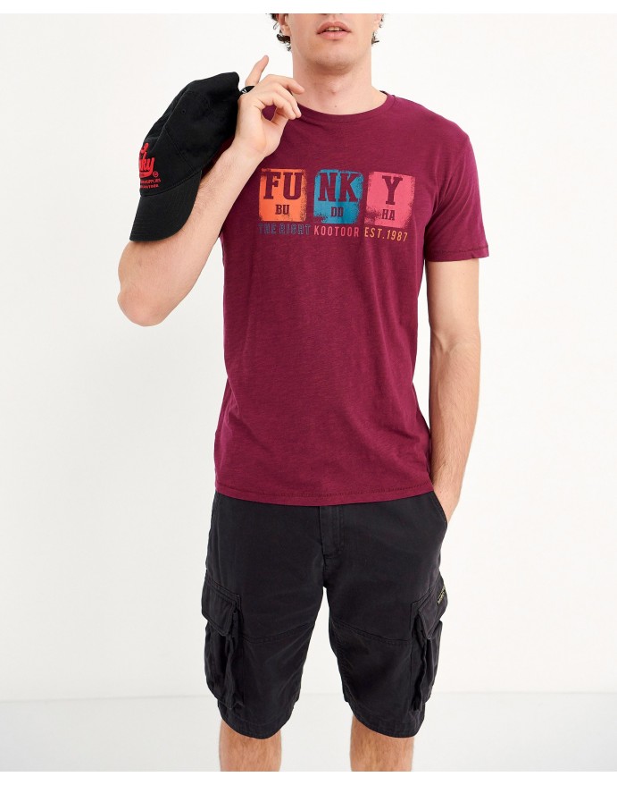 Funky Buddha Ανδρικό T-Shirt με τύπωμα Grape FBM005-327-04