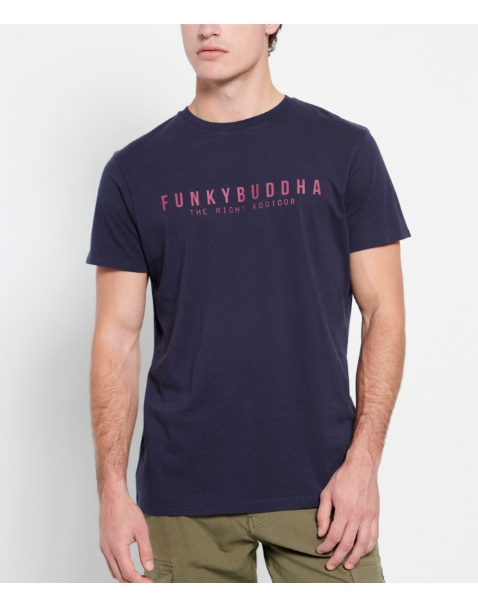 Funky Buddha Ανδρικό T-Shirt με τύπωμα Navy FBM007-329-04