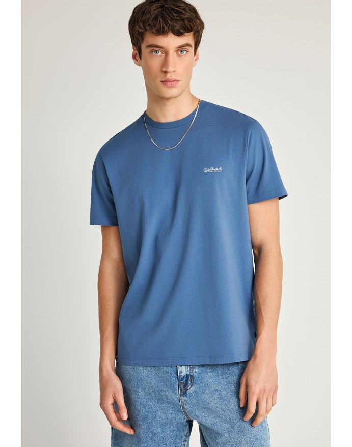 Funky Buddha Ανδρικό Μονόχρωμο T-Shirt Indigo FBM013-001-04 Funky Buddha Ανδρικό Μονόχρωμο T-Shirt Indigo FBM013-001-04