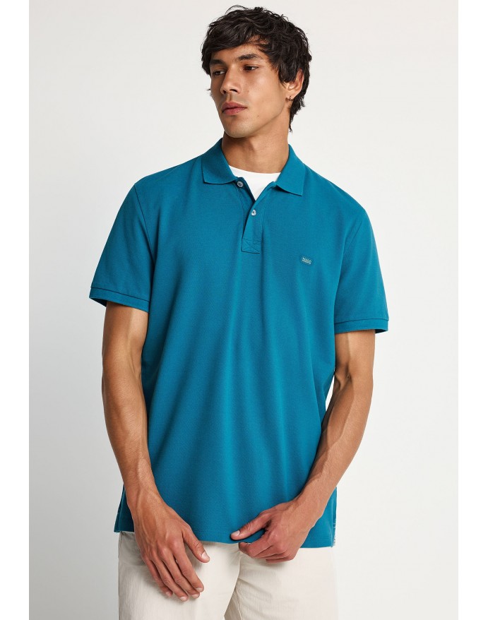 Funky Buddha Ανδρική Κοντομάνικη Μπλούζα Polo Pique Ocean Depth FBM013-001-11