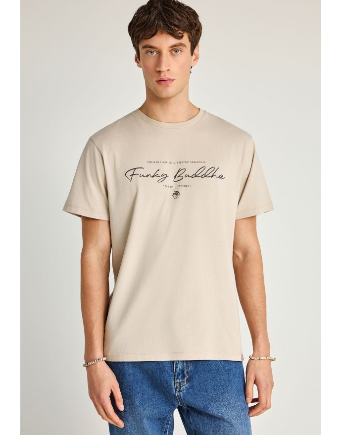 Funky Buddha Ανδρικό T-Shirt με λογότυπο Fog FBM013-022-04