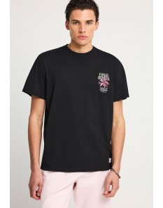 Funky Buddha Ανδρικό Βαμβακερό T-Shirt με τύπωμα στην πλάτη Black FBM013-075-04