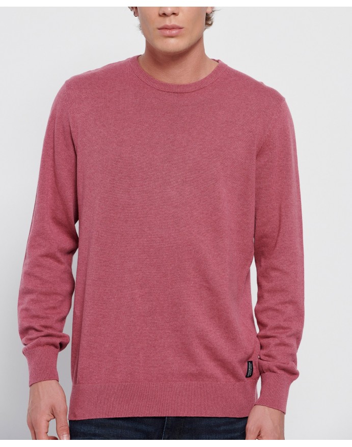 Funky Buddha Ανδρική Πλεκτή Μπλούζα Rose Wild Mel FBM006-001-09