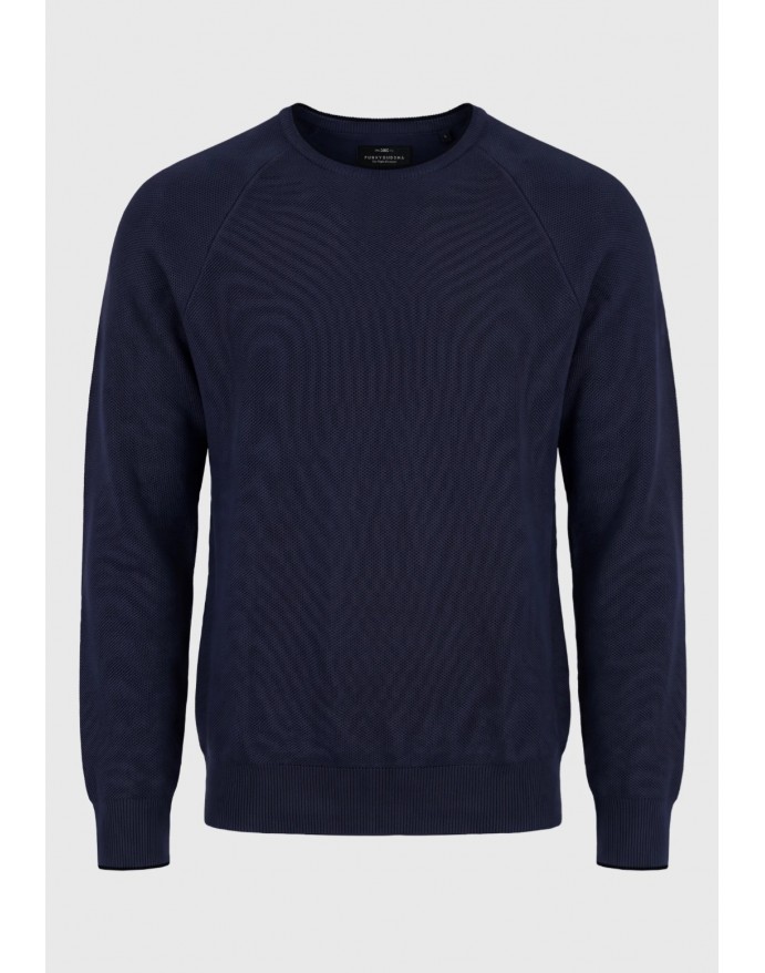 Funky Buddha Ανδρικό πουλόβερ με raglan μανίκια Navy FBM014-015-09 Funky Buddha Ανδρικό πουλόβερ με raglan μανίκια Navy FBM014-015-09