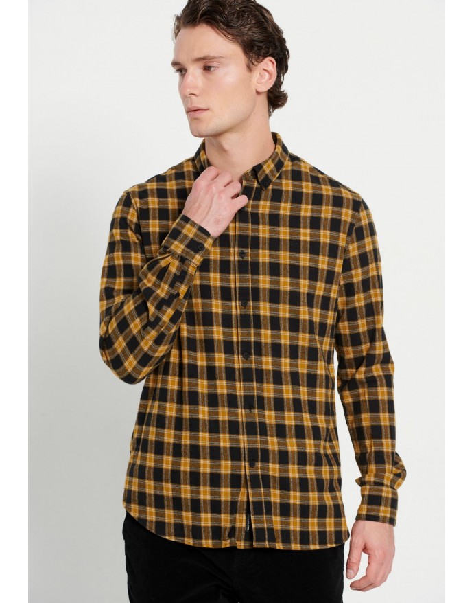 Funky Buddha Ανδρικό Καρό Φανελένιο Πουκάμισο Ochra FBM008-029-05 Funky Buddha Ανδρικό Καρό Φανελένιο Πουκάμισο Ochra FBM008-029-05
