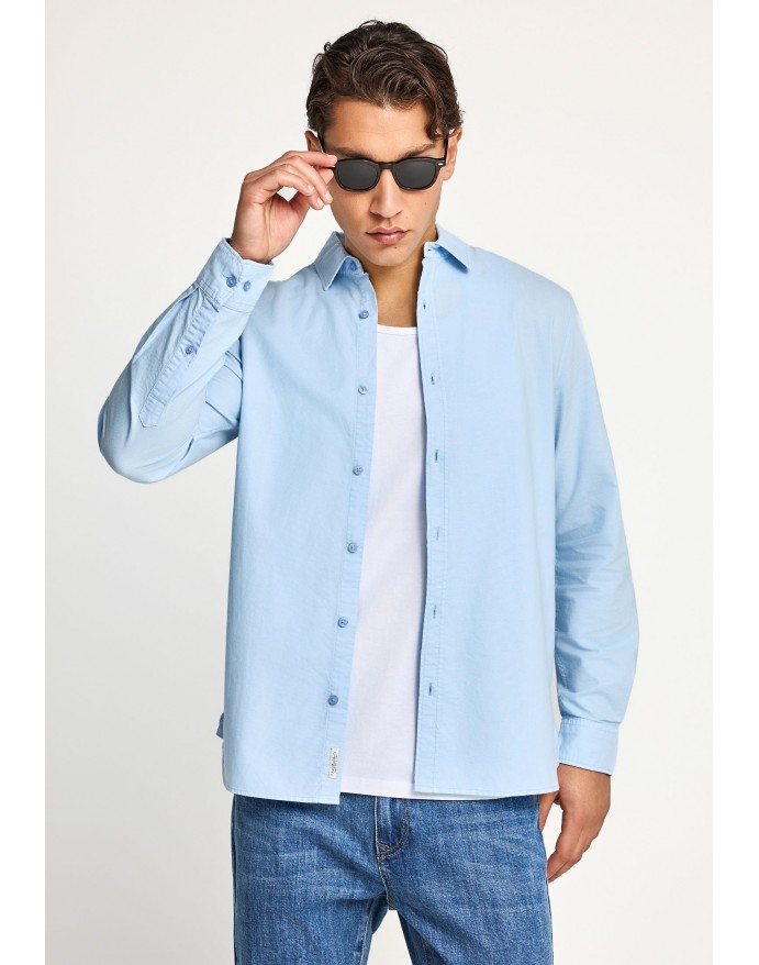 Funky Buddha Ανδρικό Βαμβακερό Πουκάμισο Lt Blue FBM013-051-05