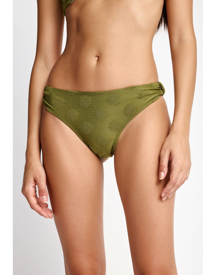 Funky Buddha Bikini Slip με πετσετέ pattern Olive FBL013-103-16B