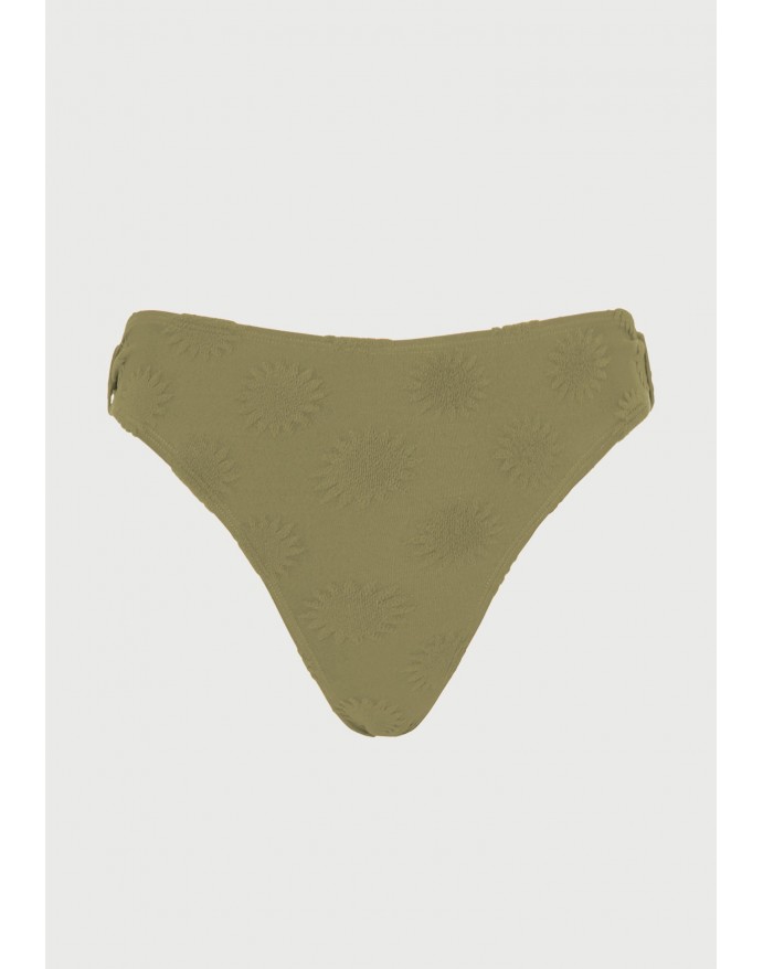 Funky Buddha Bikini Slip με πετσετέ pattern Olive FBL013-103-16B