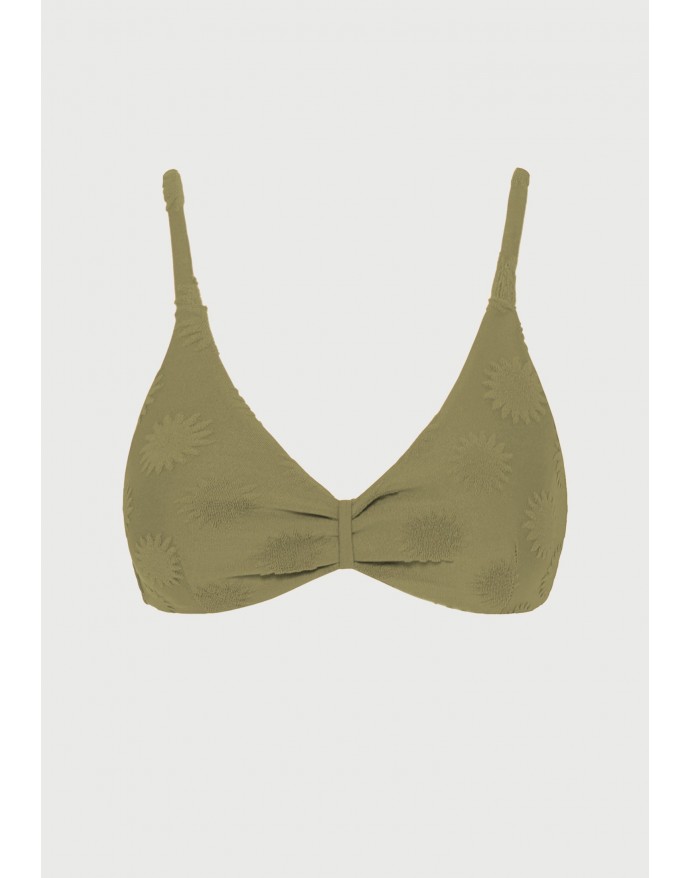 Funky Buddha Bikini Top με πετσετέ pattern Olive FBL013-103-16T