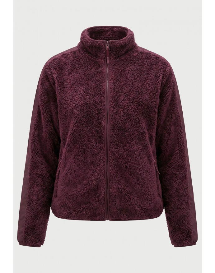 Funky Buddha Γυναικεία Fleece Ζακέτα Relaxed Fit Plum FBL014-107-06