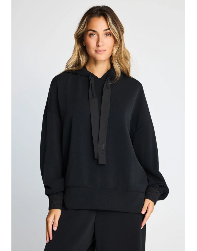 Funky Buddha Γυναικείο loose modal blend φούτερ με κουκούλα Black FBL014-114-06 Funky Buddha Γυναικείο loose modal blend φούτερ με κουκούλα Black FBL014-114-06