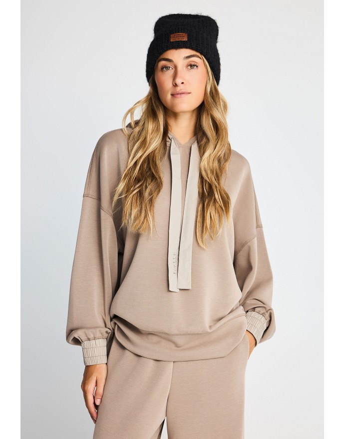 Funky Buddha Γυναικείο loose modal blend φούτερ με κουκούλα Fog FBL014-114-06 Funky Buddha Γυναικείο loose modal blend φούτερ με κουκούλα Fog FBL014-114-06