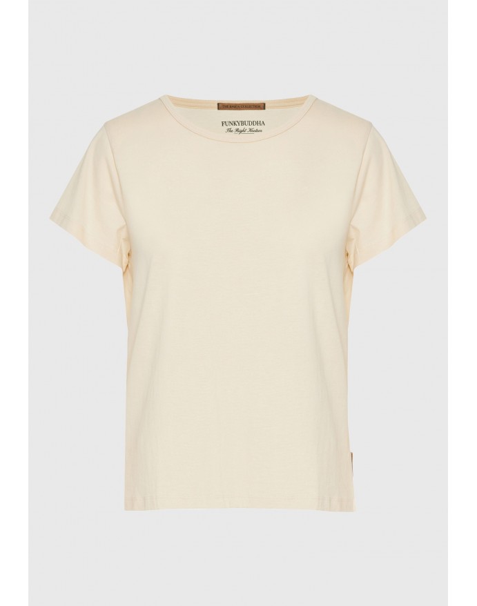 Funky Buddha Γυναικείο T-Shirt από οργανικό βαμβάκι Chalk FBL013-103-04
