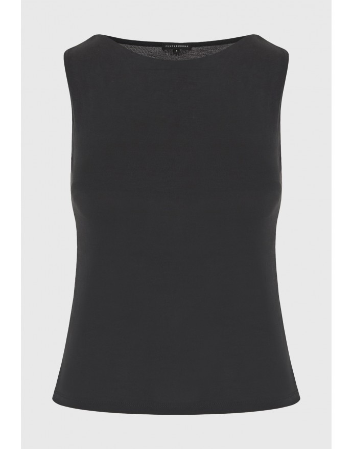 Funky Buddha Γυναικείο Αμάνικο Top από Modal Black FBL013-106-17