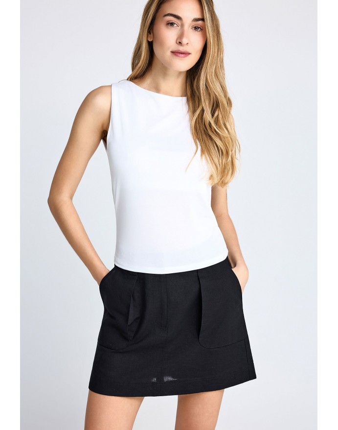 Funky Buddha Γυναικείο Αμάνικο Top από Modal White FBL013-106-17