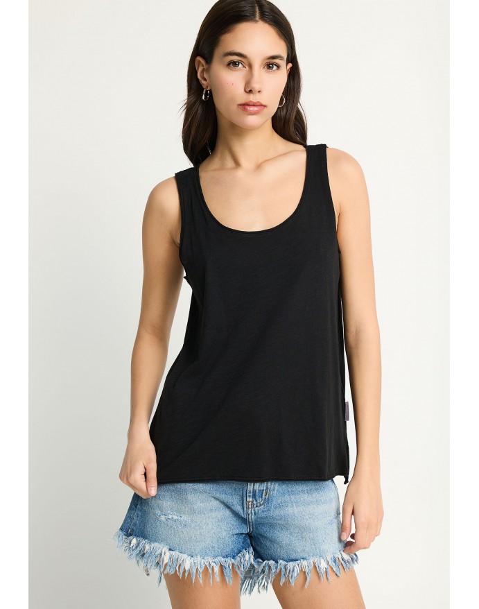 Funky Buddha Γυναικείο Βαμβακερό Tank Top Black FBL013-108-04