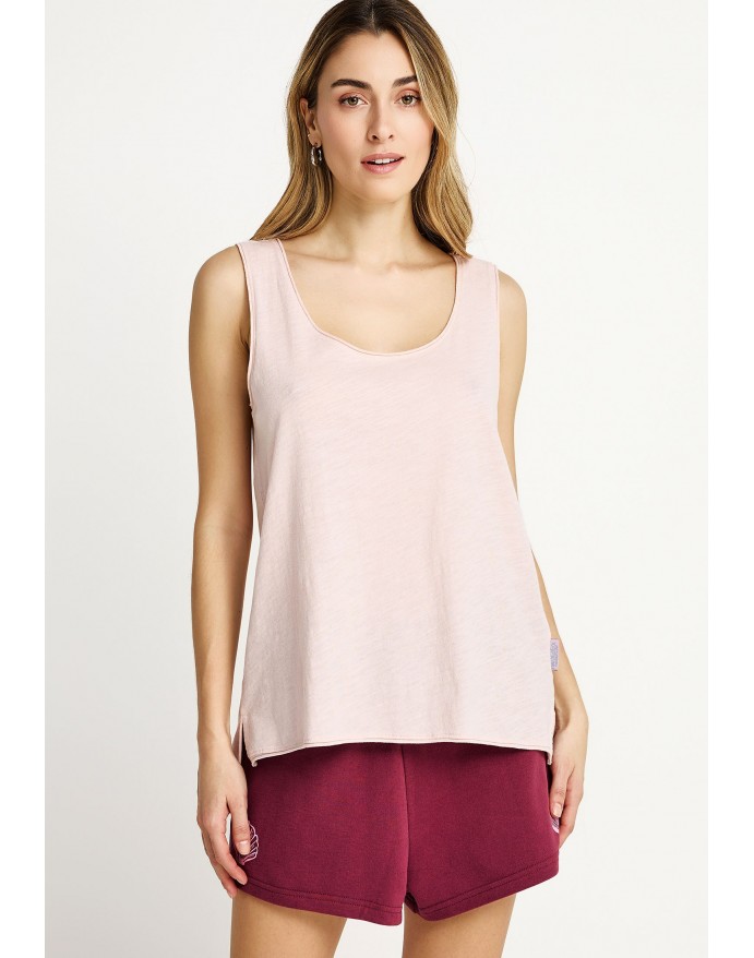 Funky Buddha Γυναικείο Βαμβακερό Tank Top Rose Water FBL013-108-04