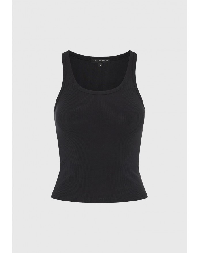Funky Buddha Γυναικείο Rib Tank Top Black FBL013-113-17 Funky Buddha Γυναικείο Rib Tank Top Black FBL013-113-17