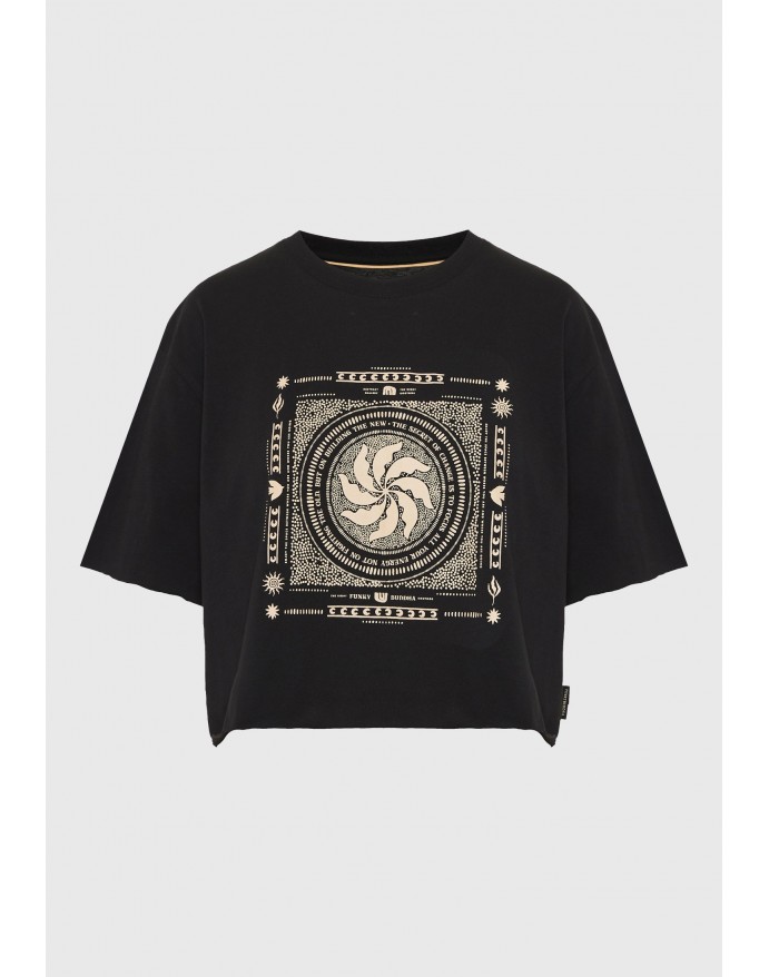 Funky Buddha Γυναικείο Loose Fit T-Shirt με τύπωμα Black FBL013-120-04 Funky Buddha Γυναικείο Loose Fit T-Shirt με τύπωμα Black FBL013-120-04