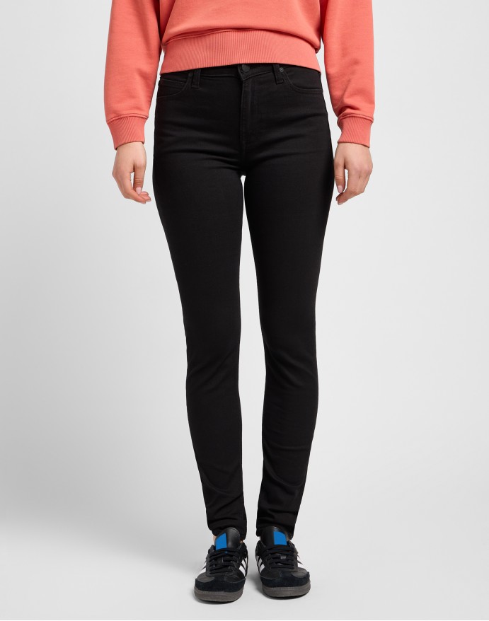 Lee Scarlett High Black Rinse Γυναικείο Jean Παντελόνι Μαύρο L626AE47