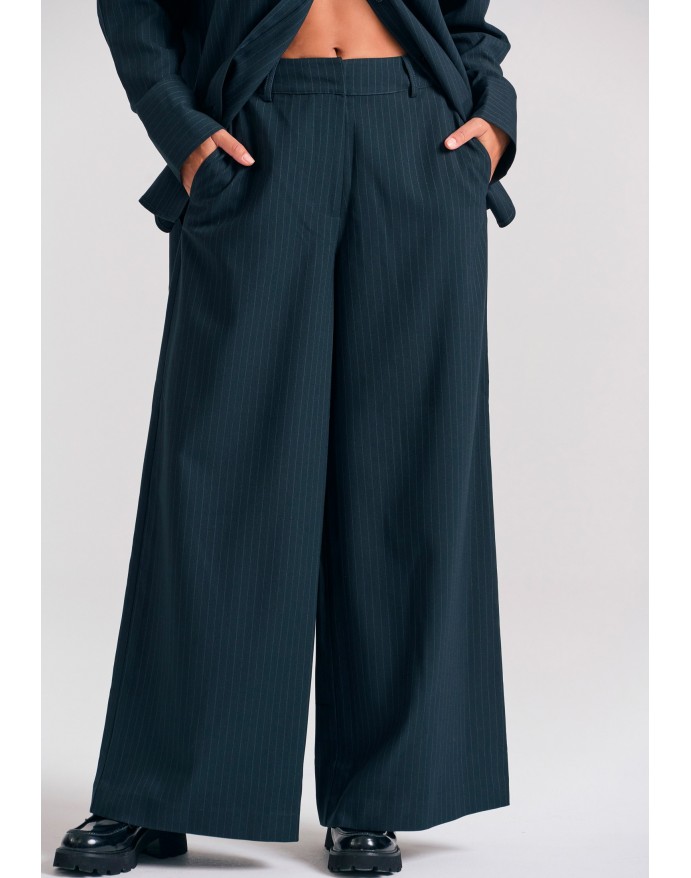 Funky Buddha Γυναικείο Tailored Παντελόνι με ρίγες Navy FBL012-115-02