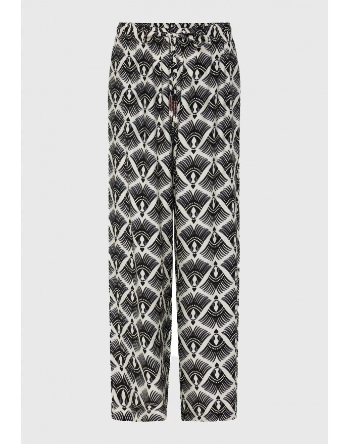 Funky Buddha Γυναικεία Wide Leg Παντελόνα Black FBL013-103-02