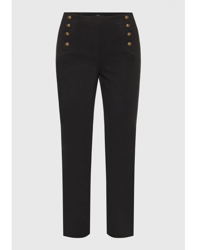 Funky Buddha Γυναικείο tailored παντελόνι σε στιλ sailor Black FBL014-120-02