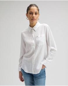 Lee Regular All Purpose Shirt In Bright White Γυναικείο Λινό Πουκάμισο 112376960