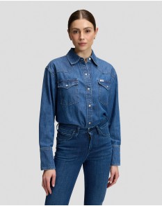 Lee Essential Western Shirt Ripe Berry Γυναικείο Denim Πουκάμισο 112385647