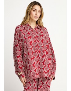 Funky Buddha Γυναικείο Πουκάμισο Linen Blend Baked Apple FBL013-115-05