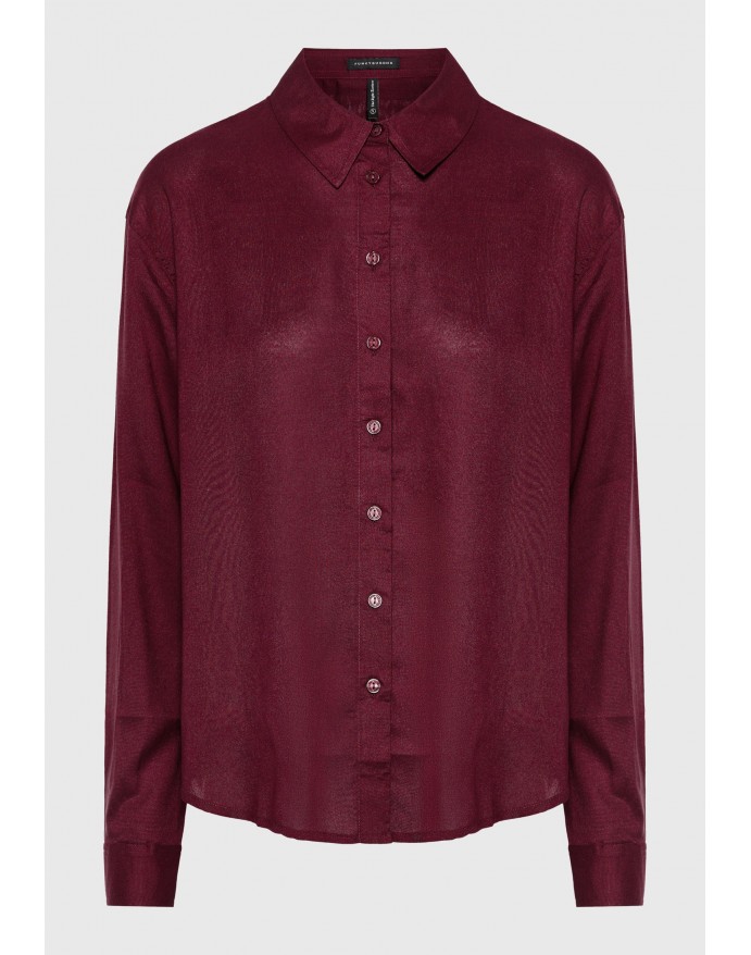 Funky Buddha Γυναικείο Μακρυμάνικο Πουκάμισο Plum FBL014-100-05 Funky Buddha Γυναικείο Μακρυμάνικο Πουκάμισο Plum FBL014-100-05