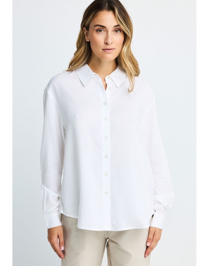 Funky Buddha Γυναικείο Μακρυμάνικο Πουκάμισο Snow White FBL014-100-05 Funky Buddha Γυναικείο Μακρυμάνικο Πουκάμισο Snow White FBL014-100-05
