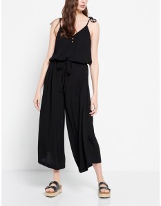 Funky Buddha Γυναικεία Ολόσωμη Φόρμα με τιράντες Black FBL007-120-12