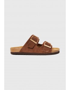Funky Buddha Γυναικεία Suede Σανδάλια Coconut Shell FBL013-118-08